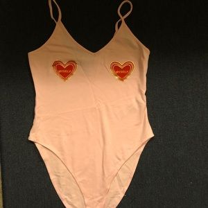 Pink Thin Strap Bodysuit